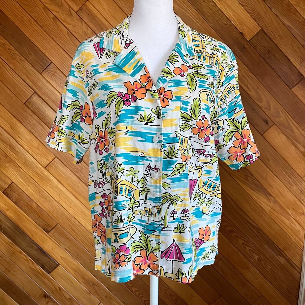 Vintage 80s/90s White Aloha Shirt